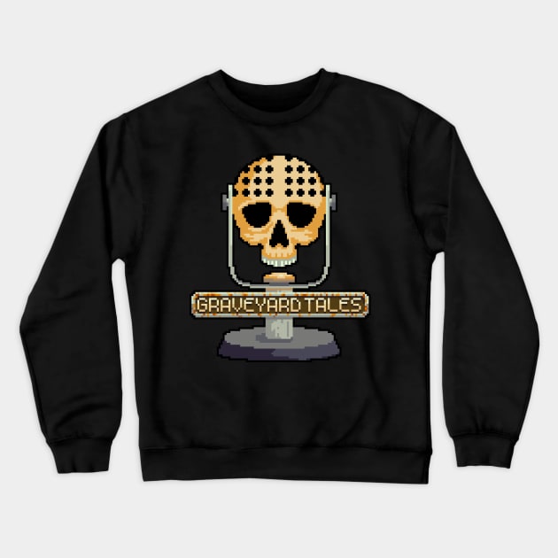 8Bit Skull Mic Crewneck Sweatshirt by GraveYard Tales